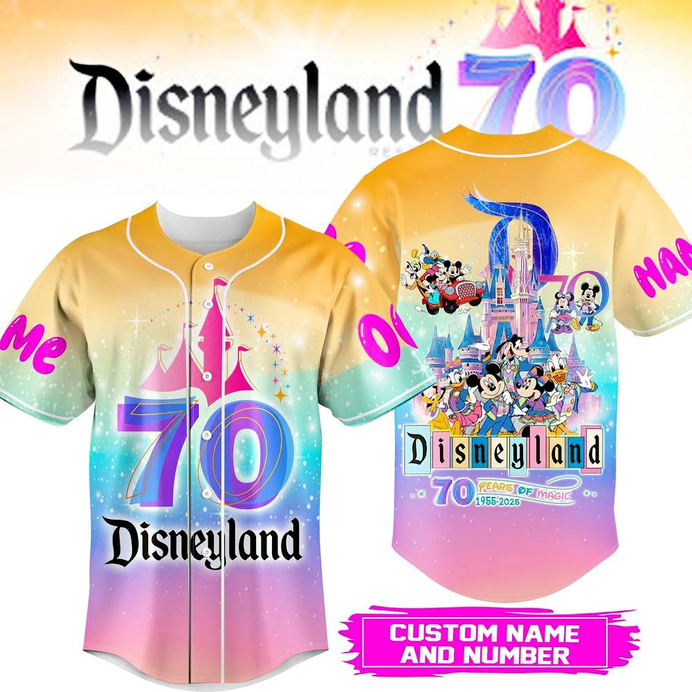 Custom Disneyland 70th Anniversary Limited Edition Baseball Jersey Gifts For Friends
