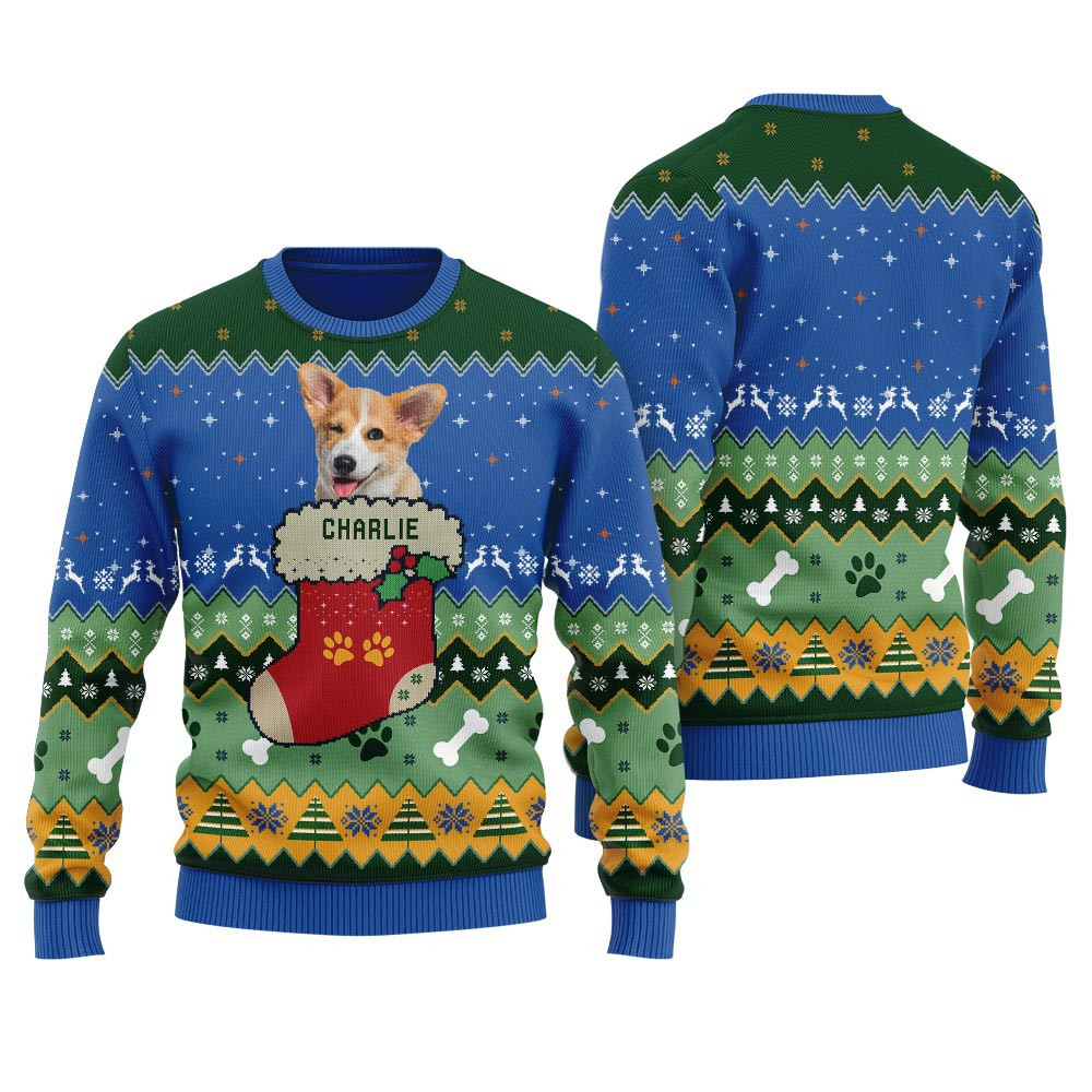 Custom Dog Face Christmas Sweater Women Secret Santa Gifts For Her