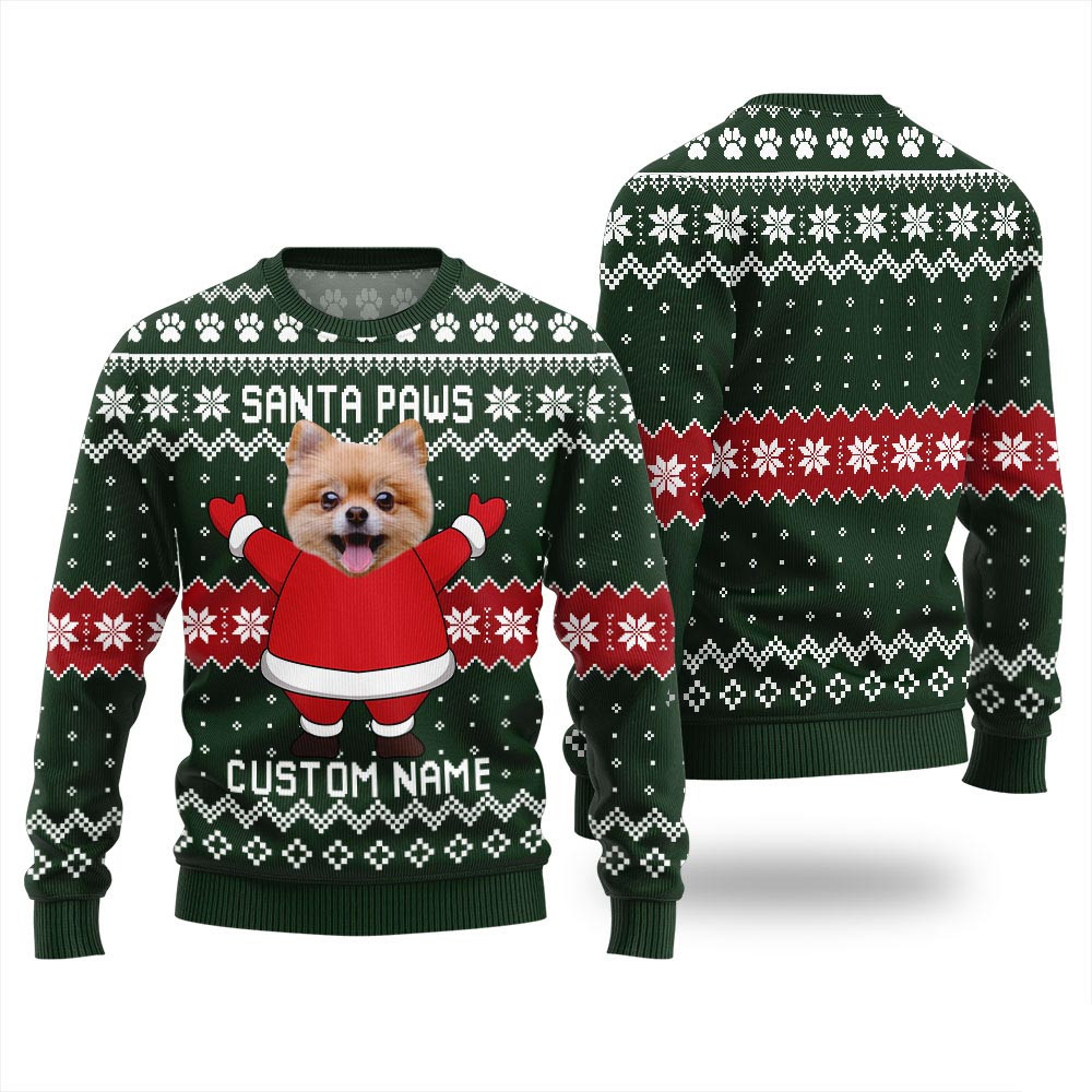 Custom Dog Face Mens Christmas Sweater Ugly Christmas Gifts