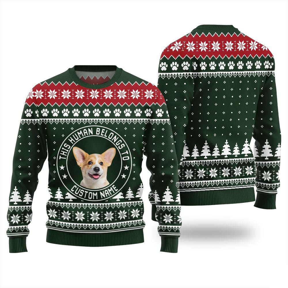 Custom Dog Mens Christmas Sweater Funny Ugly Christmas Sweater