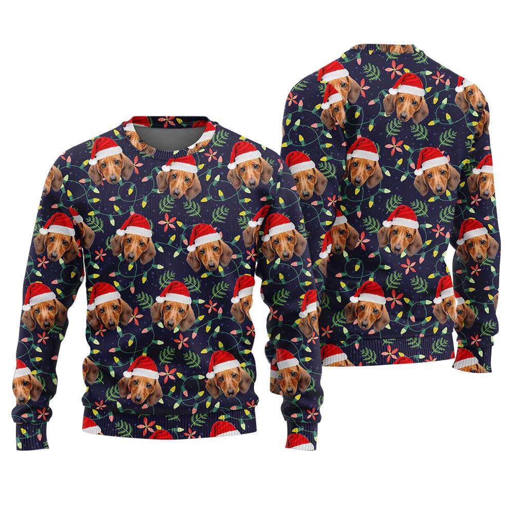 Custom Dog Tropical Christmas Sweater Ugly Sweaters For Christmas