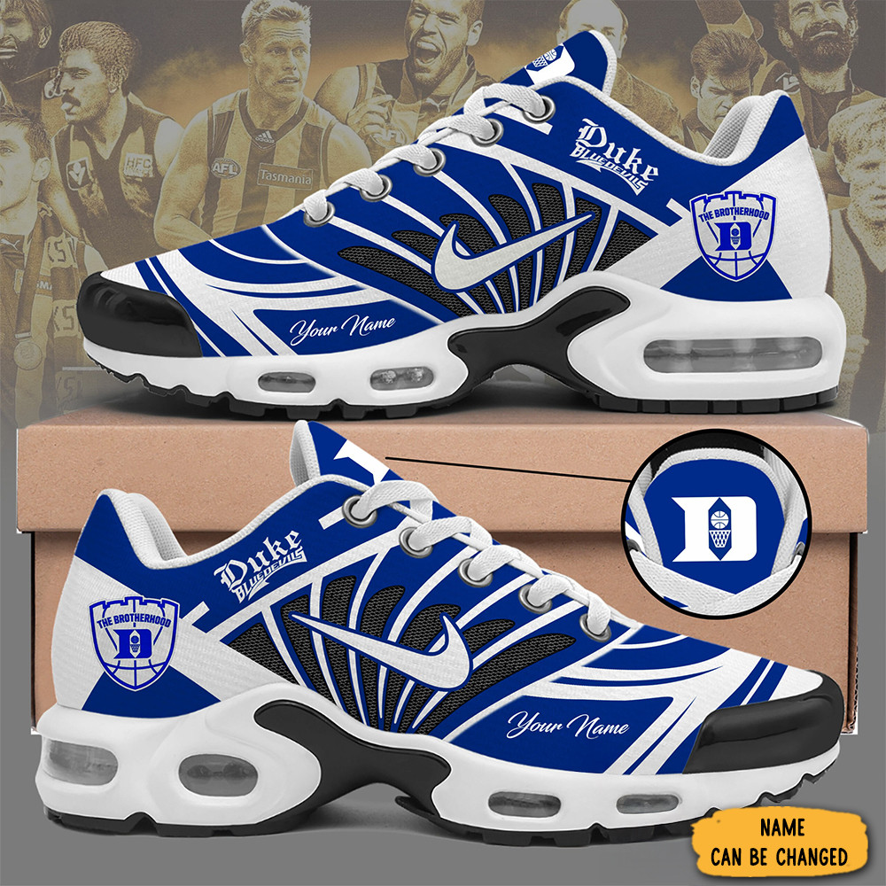 Custom Duke Blue Devils Air Max Plus Sneakers The Brotherhood Duke Sport Shoes Merchandise