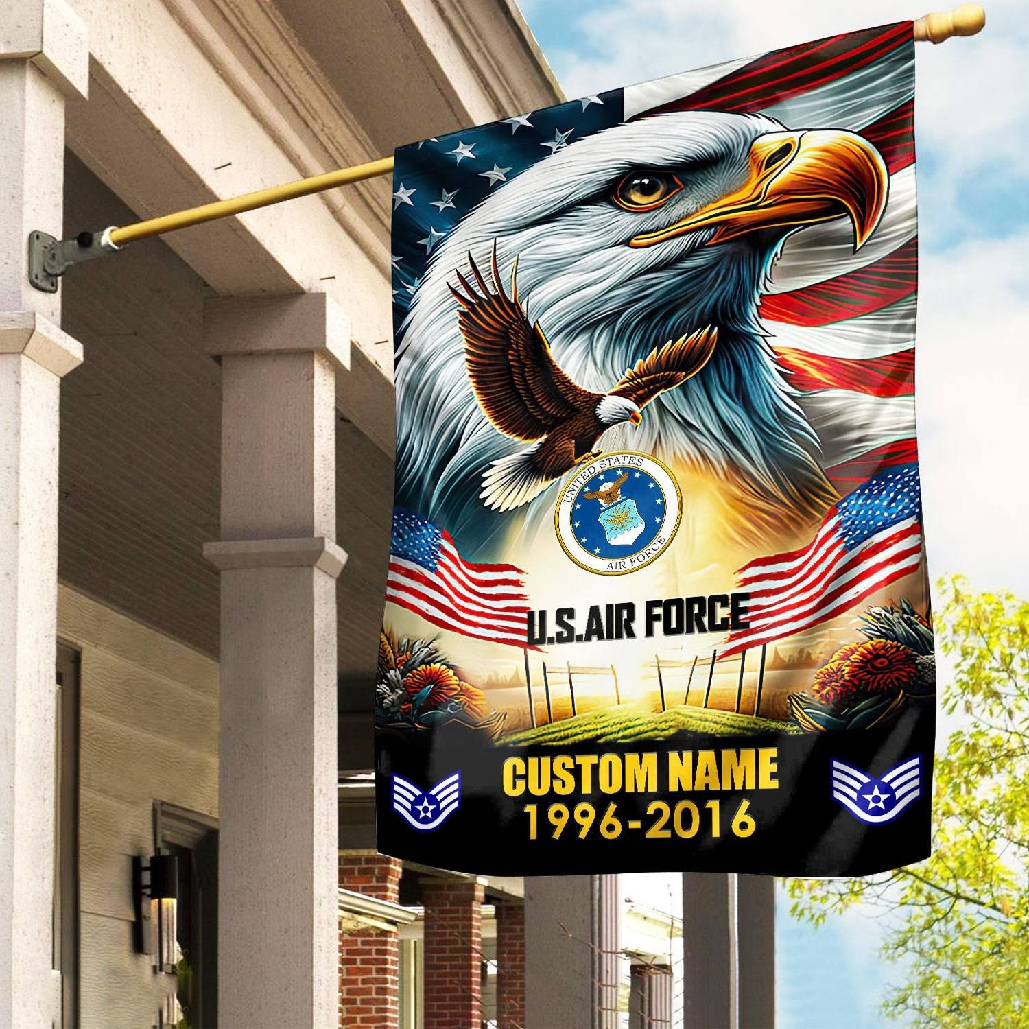 Custom Eagle US Air Force Flag USAF American Flag Gifts For Air Force Veterans