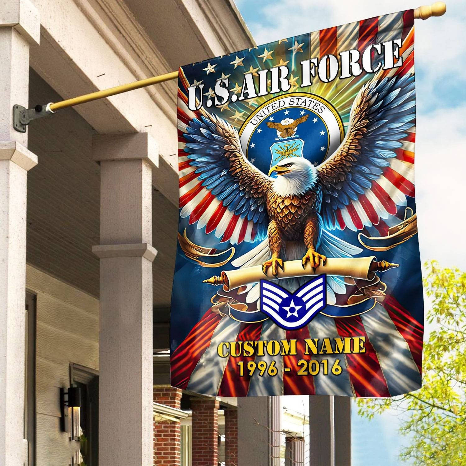 Custom Eagle US Air Force Flag USAF Patriotic Flag Gifts For Veterans
