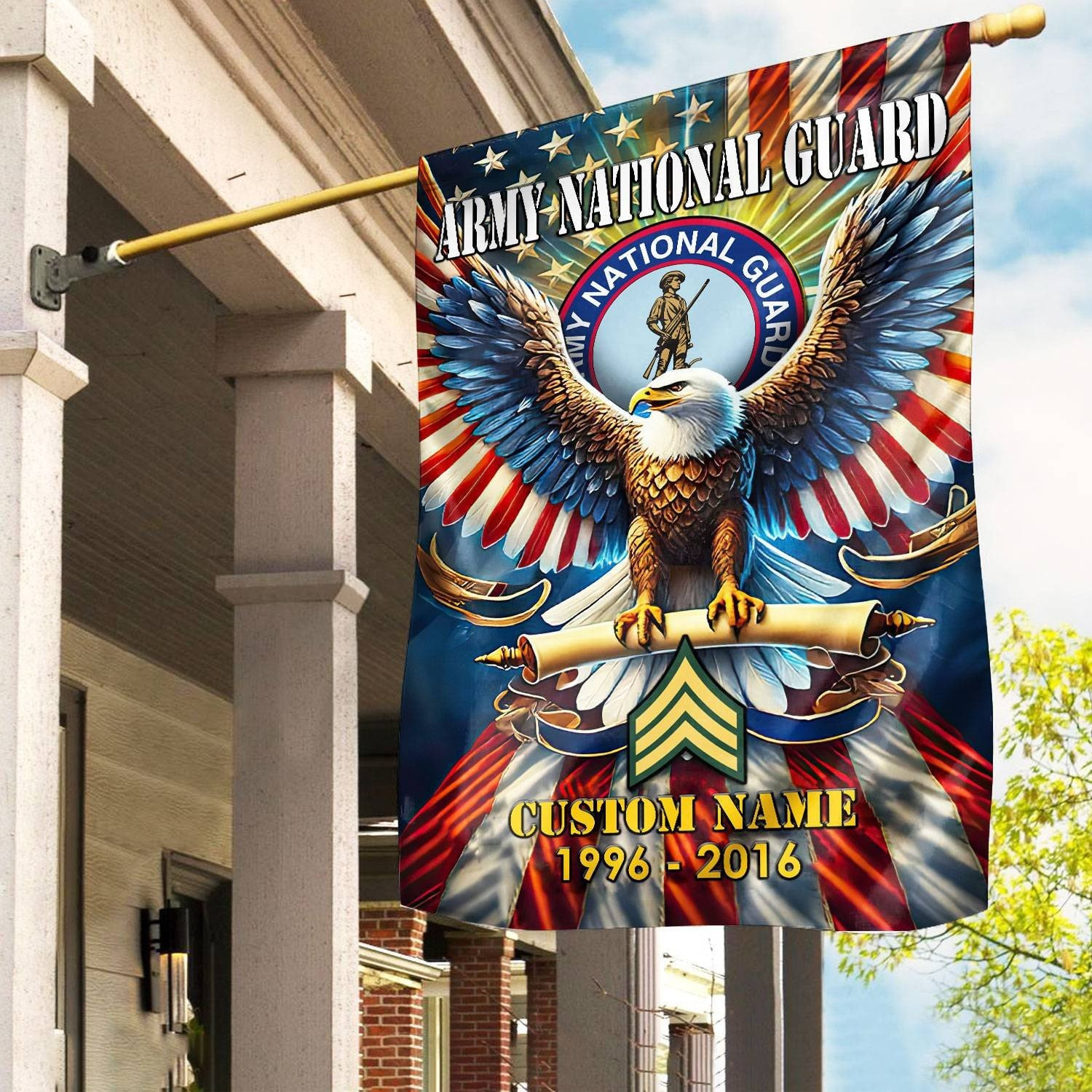 Custom Eagle US Army National Guard Flag Veterans Day Flag Gift For Army National Guard
