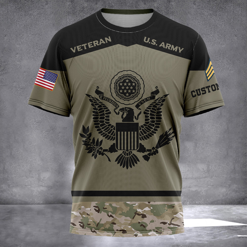 Custom Eagle US Army Veteran Shirt Army T-Shirt Men's Gifts For Veterans