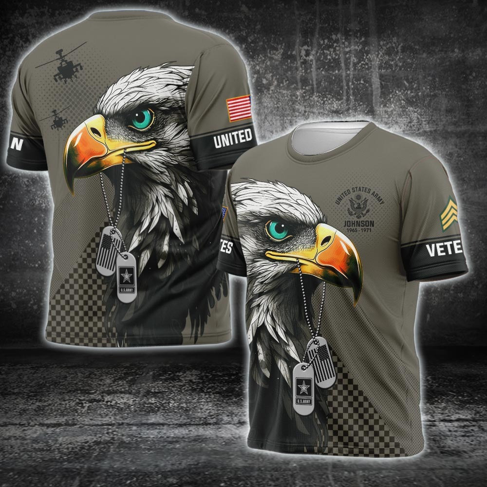 Custom Eagle US Army Veteran Shirt Patriotic United States Army Veteran T-Shirt Clothing
