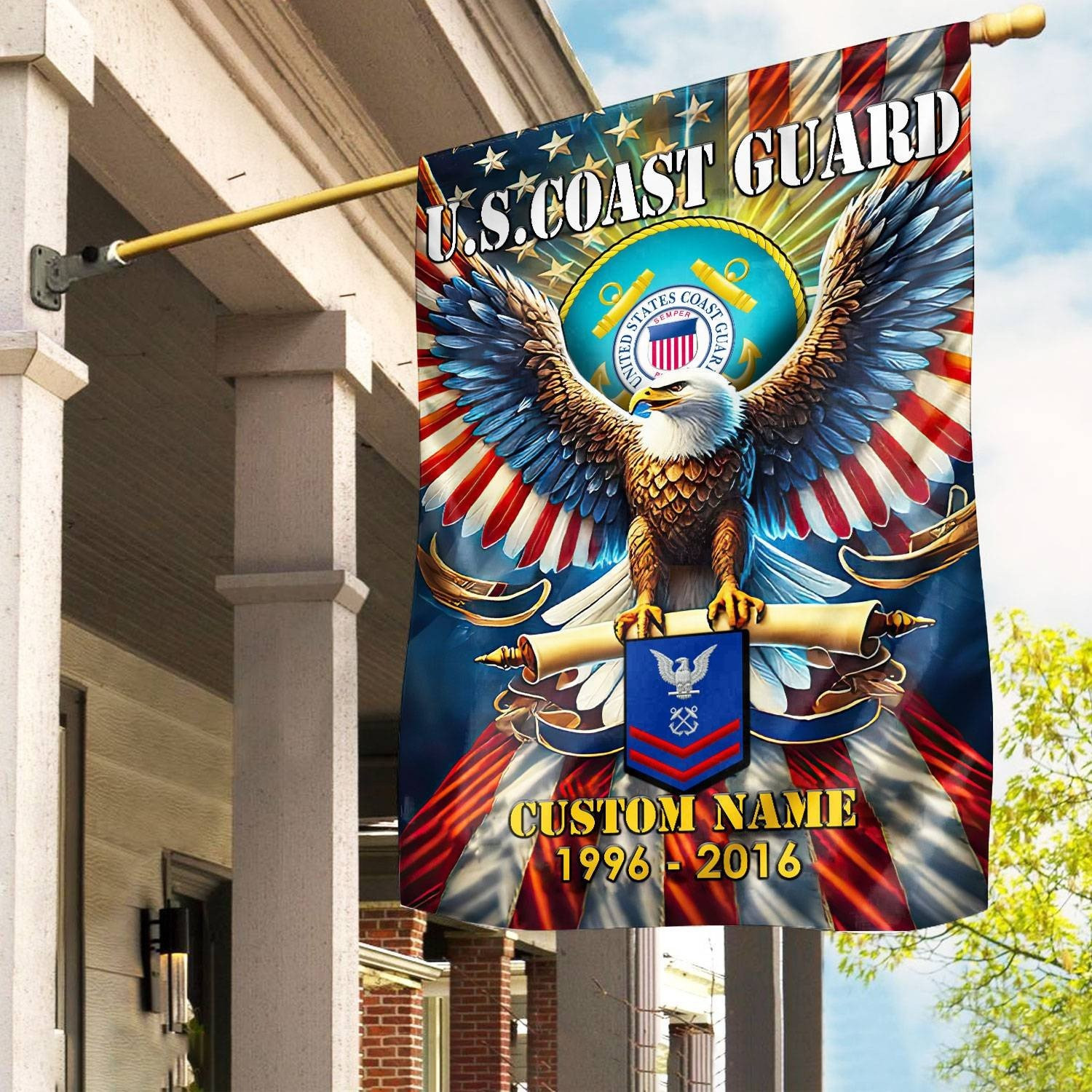 Custom Eagle US Coast Guard Flag USCG USA Flag Gifts For Veterans