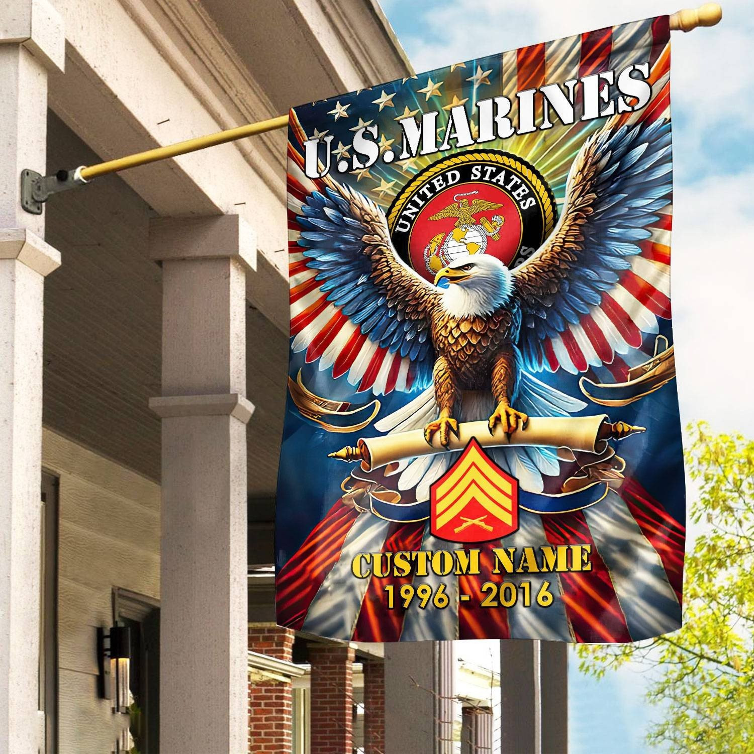 Custom Eagle US Marine Corps Flag USMC Patriotic Flag Gifts For Veterans