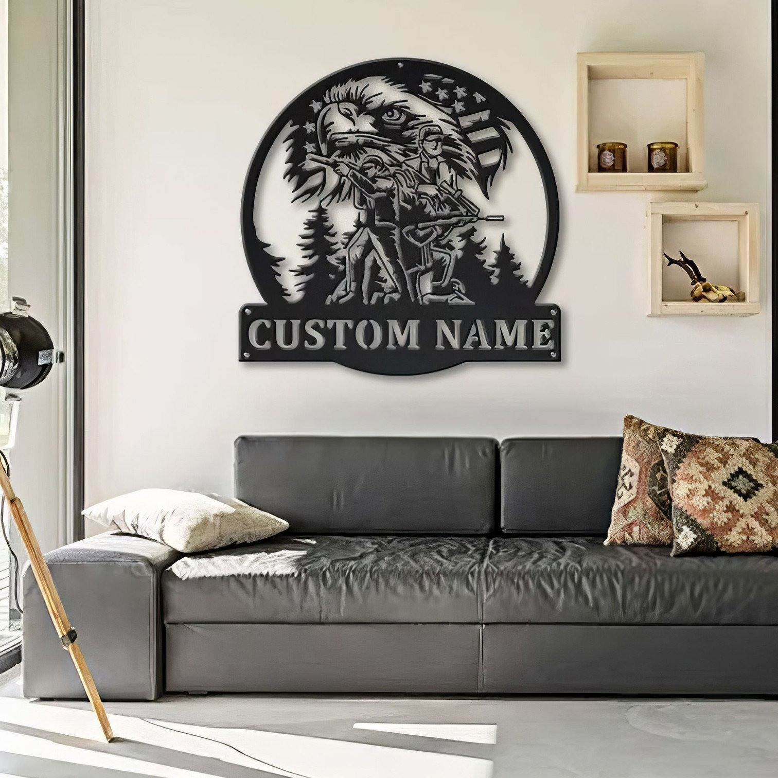 Custom Eagle US Veteran Metal Signs Patriotic Decor Gifts For Veteran Day
