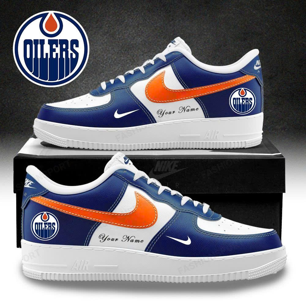 Custom Edmonton Oilers Air Force 1 Shoes Sneakers Merch Unique Gifts For Hockey Lovers Fans