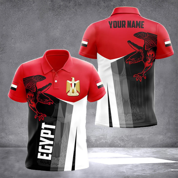 Custom Egypt Coat Of Arms With Eagle Polo Shirt Egyptian Fashion Gifts For Egypt Lovers