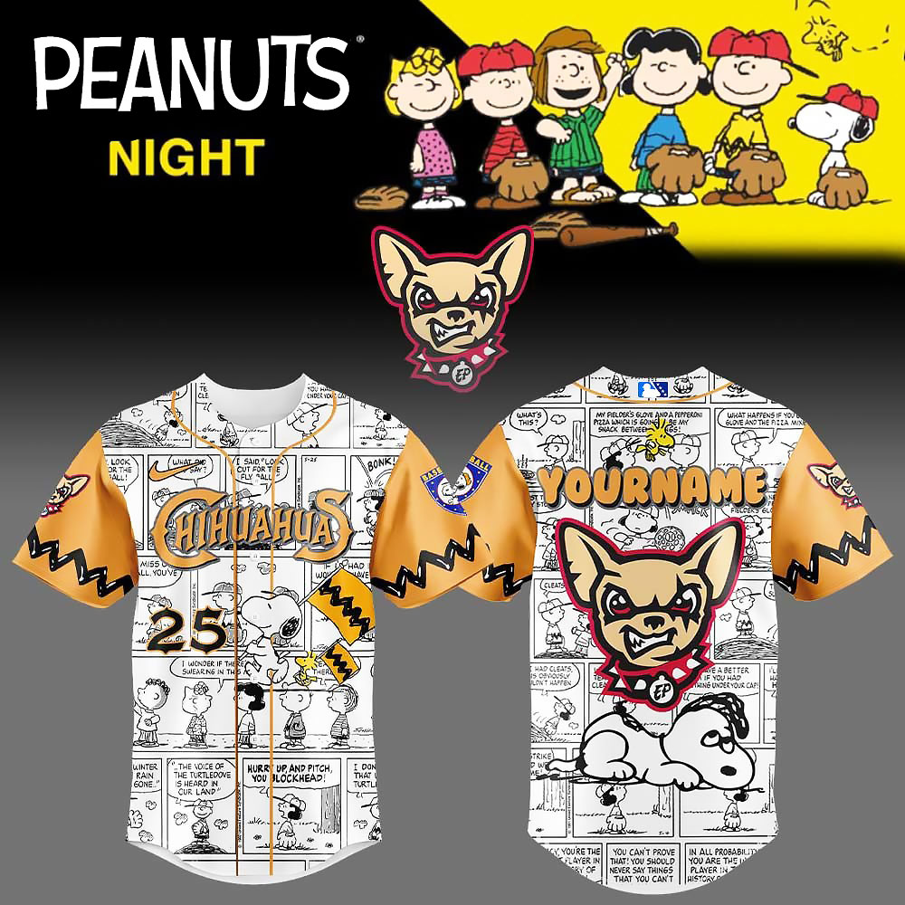 Custom El Paso Chihuahuas Peanuts Night Limited Edition Baseball Jersey Fans Gifts