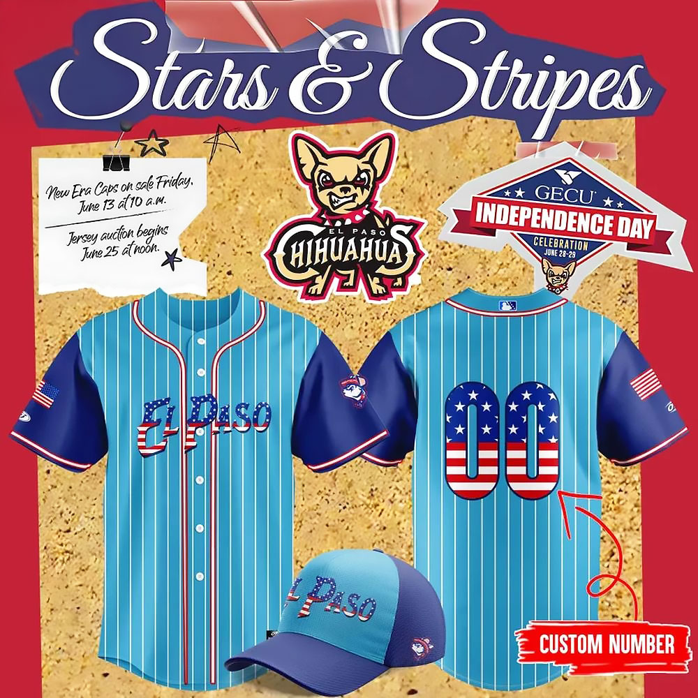 Custom El Paso Chihuahuas Stars And Stripes Limited Edition Baseball Jersey Gifts For Him