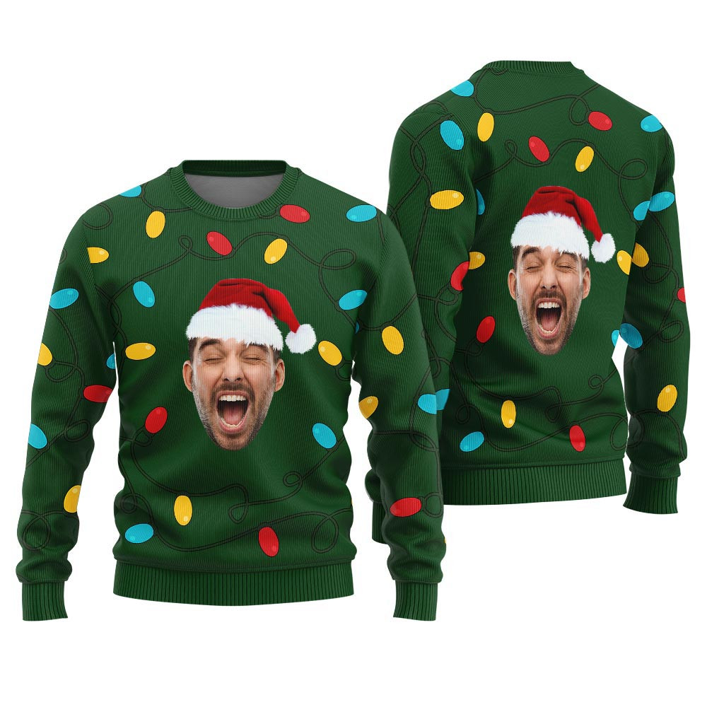 Custom Face Christmas Sweater For Men Christmas Ideas For Girlfriend