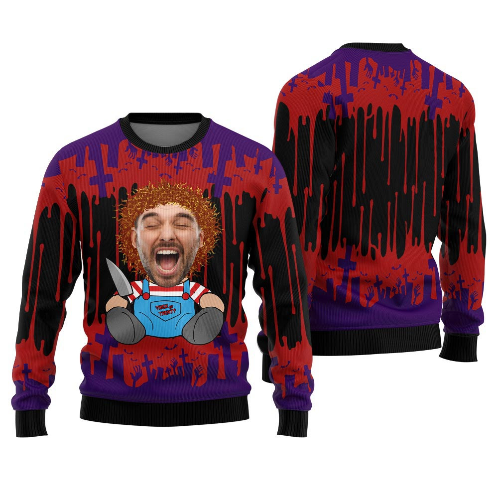 Custom Face Killer Halloween Costume Sweater Christmas Sweater Gift