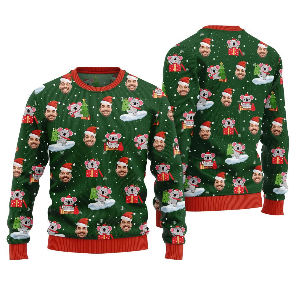 Custom Face Koala Ugly Holiday Sweater Christmas Sweaters For Men And Women