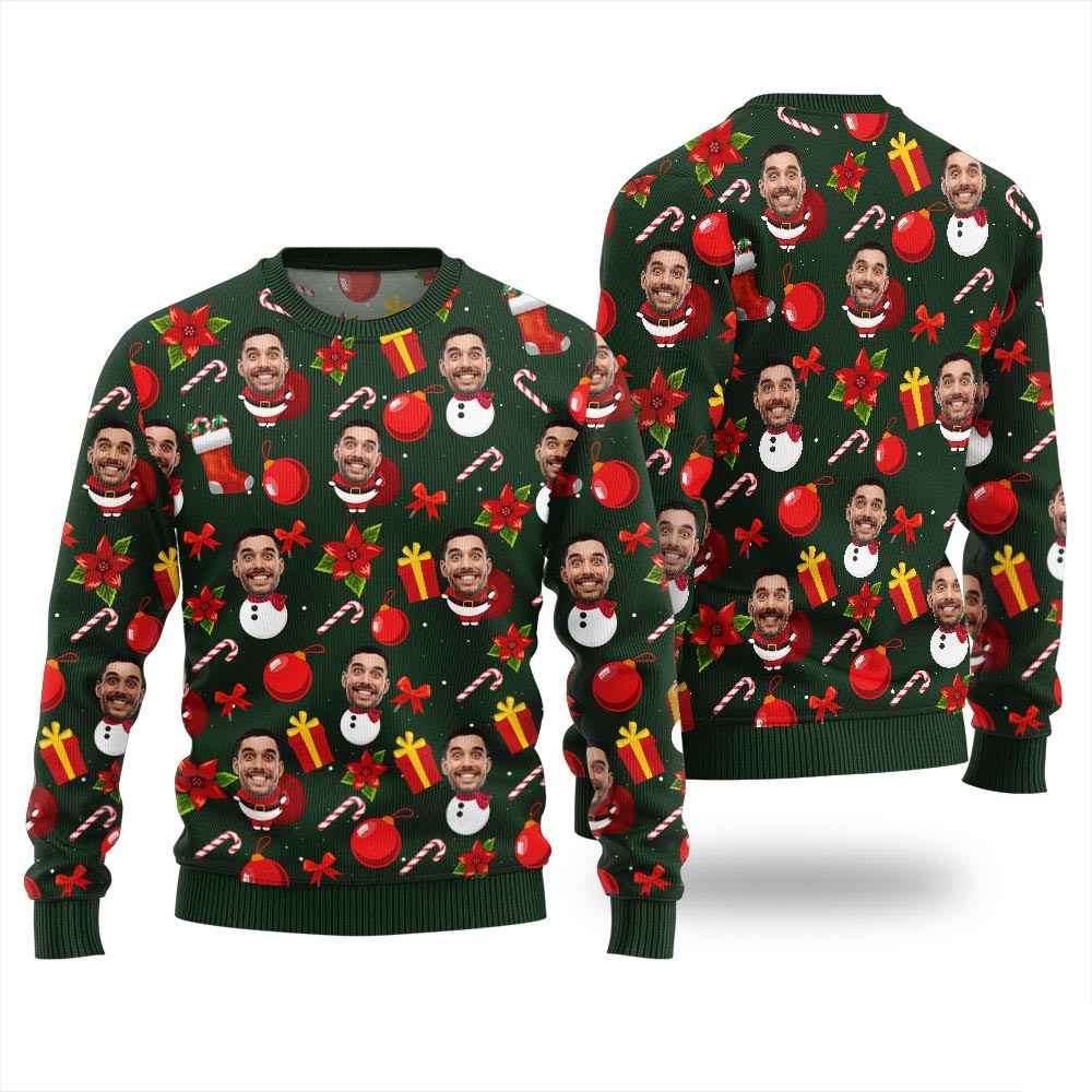 Custom Face Merry Christmas Mens Xmas Sweaters Family Gifts For Christmas