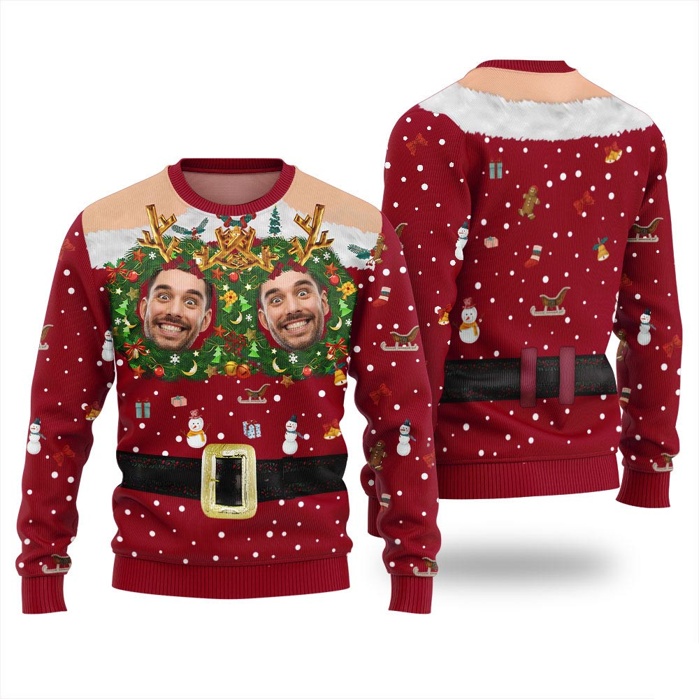 Custom Face Naughty Christmas Sweater Adults Good Christmas Gifts For Mom