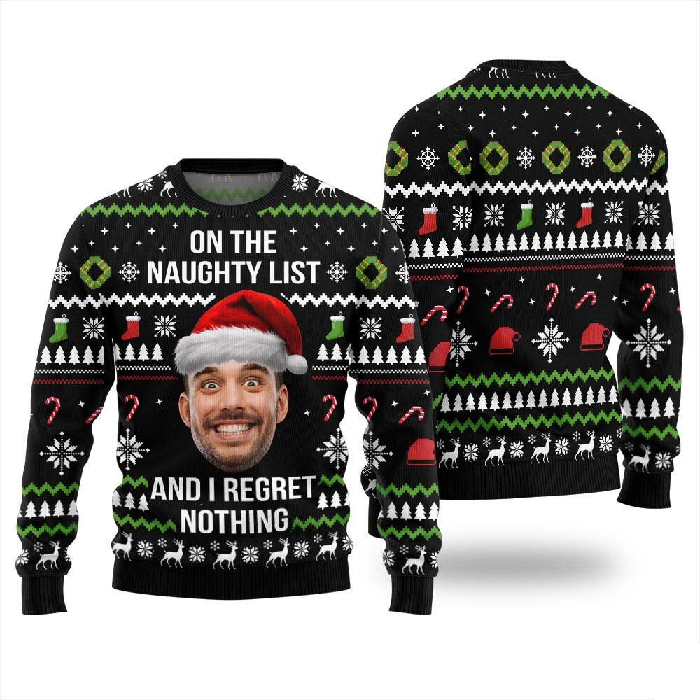 Custom Face Naughty List Ugly Christmas Sweater Christmas Gift Ideas For Mom
