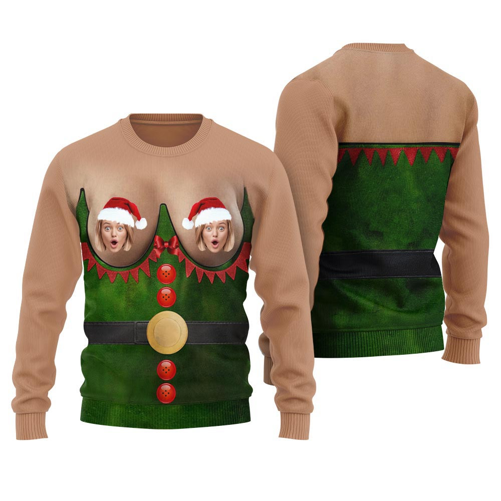 Custom Face Offensive Christmas Sweater Ugly Christmas Sweater For Men