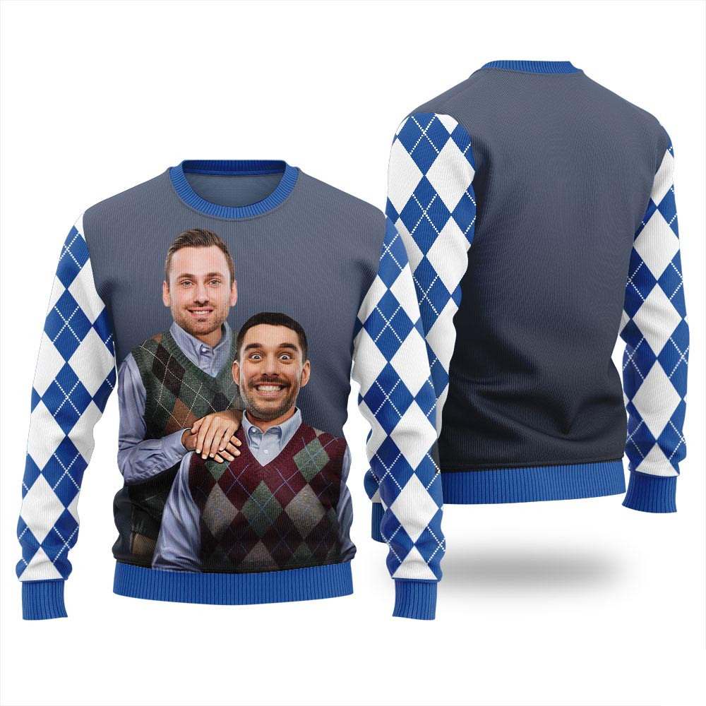 Custom Face Step Brothers Ugly Christmas Sweater Ugly Xmas Sweaters For Couples