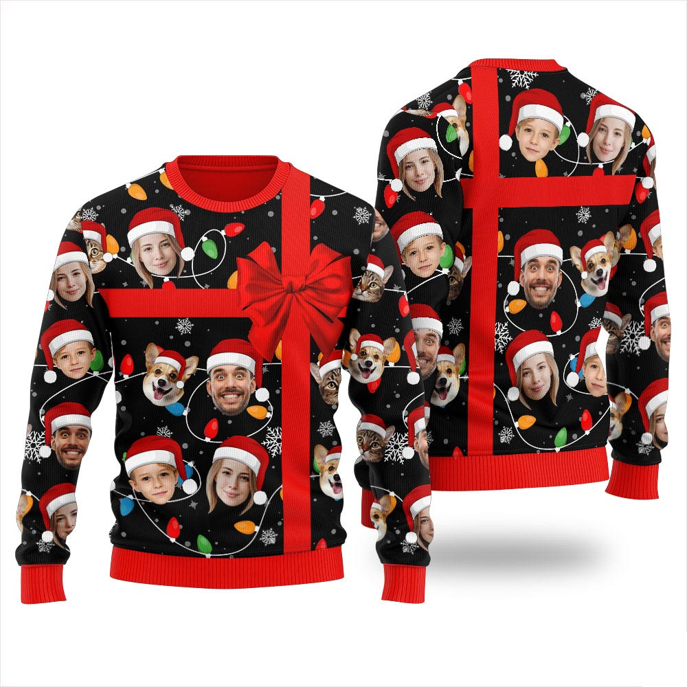 Custom Face Ugly Christmas Sweater Xmas Gift For Family Family Gifts For Christmas