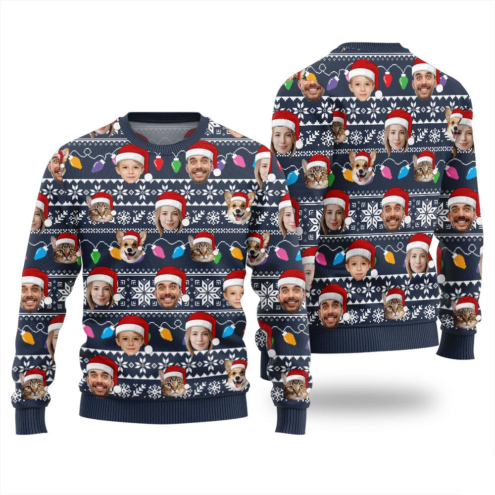Custom Face With Pet Ugly Christmas Sweater Best Christmas Sweaters
