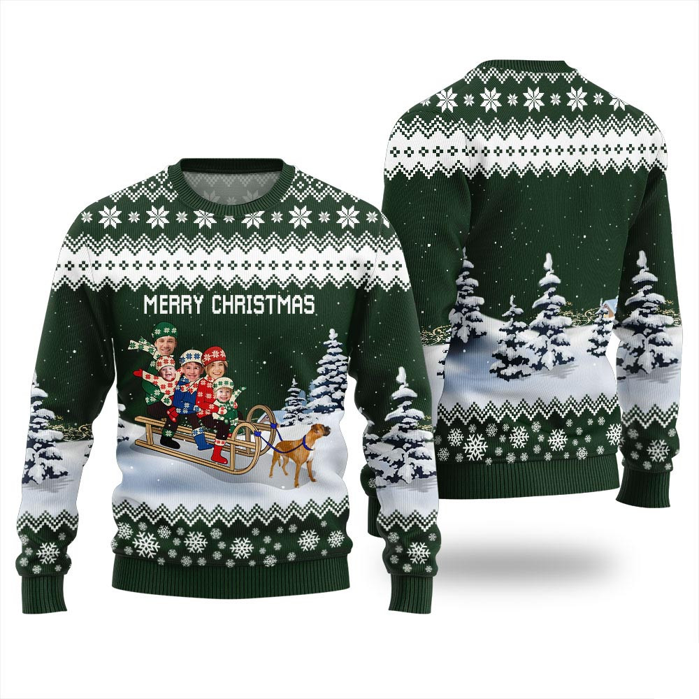 Custom Family Face Mens Christmas Sweater Unique Christmas Gifts For Adults
