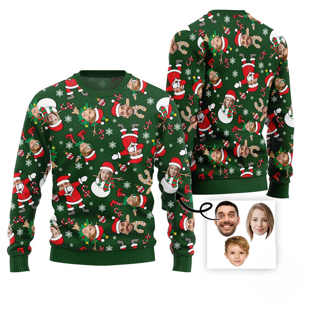 Custom Family Faces Funny Christmas Sweater Funny Christmas Sweaters