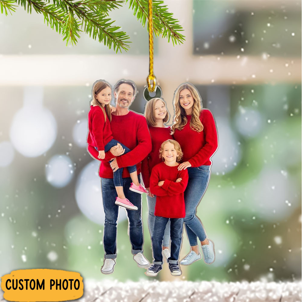 Custom Family Ornament Shape Christmas Tree Ornaments Gifts For Family