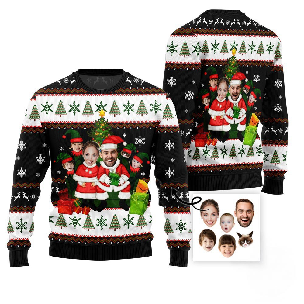 Custom Family Santa Ugly Christmas Sweater Unique Christmas Gifts For Adults
