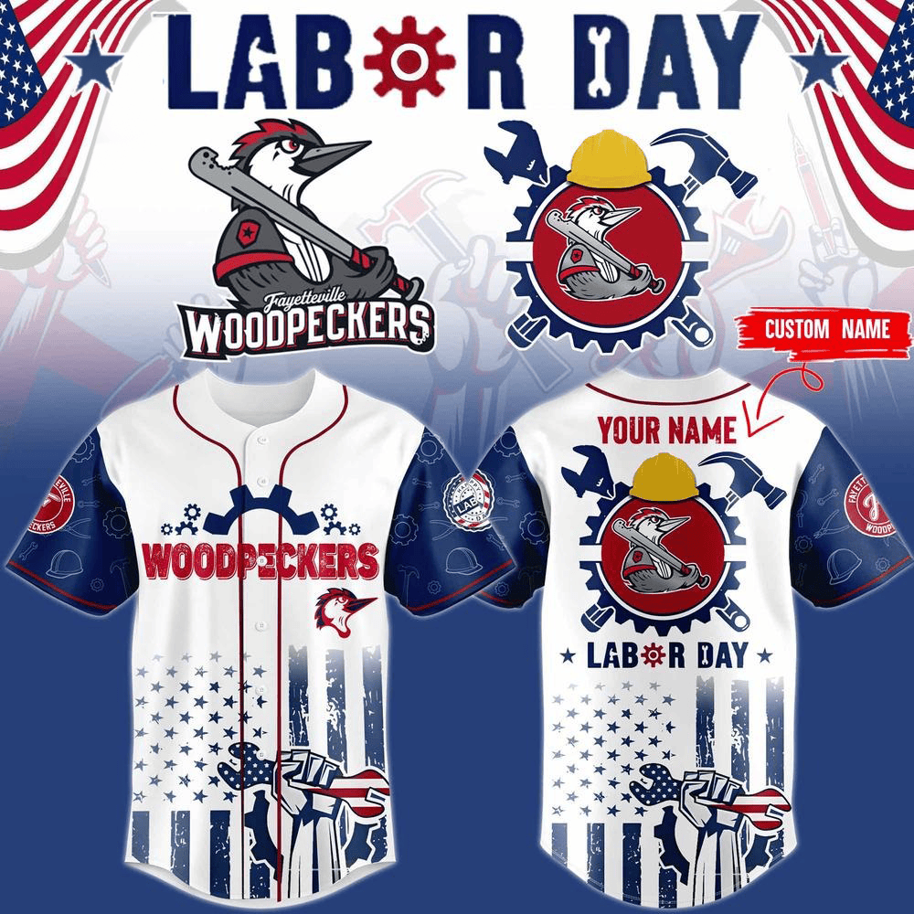 Custom Fayetteville Woodpeckers Labor Day 2025 Limited Edition Baseball Jersey Dad Gifts