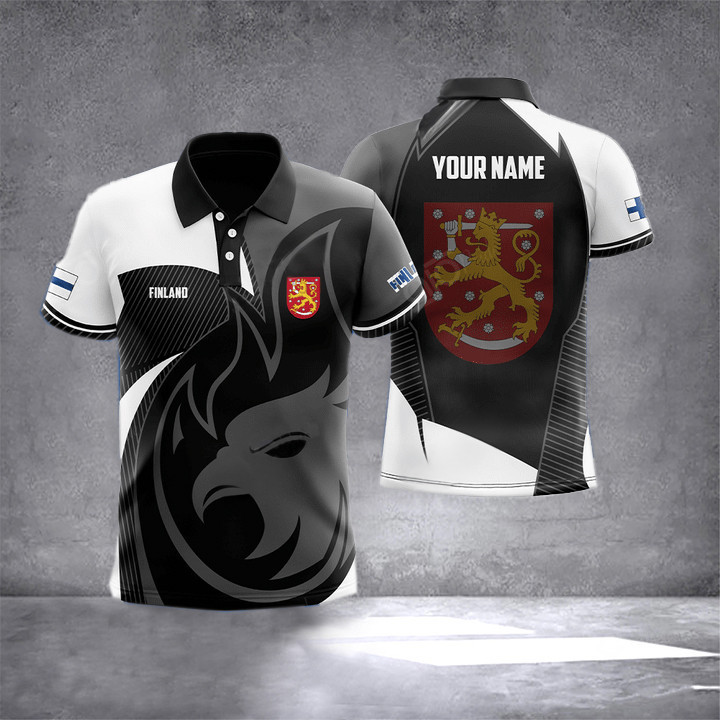 Custom Finland Eagle Symbol And Coat Of Arms Polo Shirt Finnish Clothing Gifts For Finnish