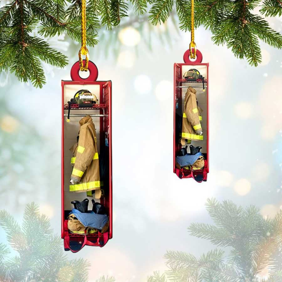 Custom Firefighter Box Christmas Ornament for Fireman Flat Acrylic Ornament for Firefighter