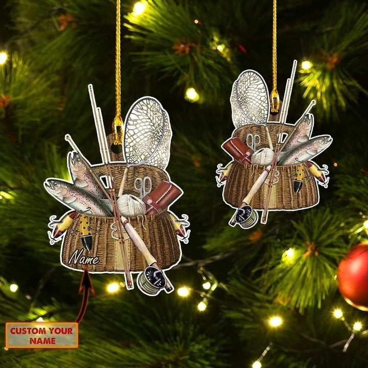 Custom Fishing Ornament Personalized Fishing Christmas Decor For Anglers