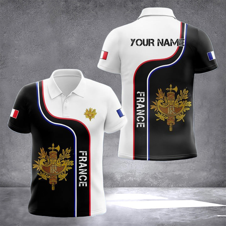 Custom France Coat Of Arms Polo Shirt French Inspired Outfits Gifts For France Lovers