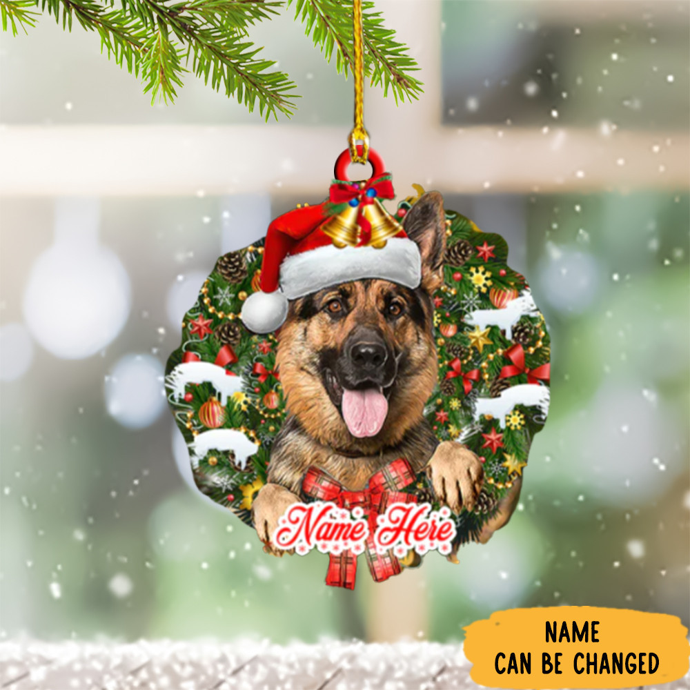 Custom German Shepherd Christmas Ornament Personalized German Shepherd Ornament