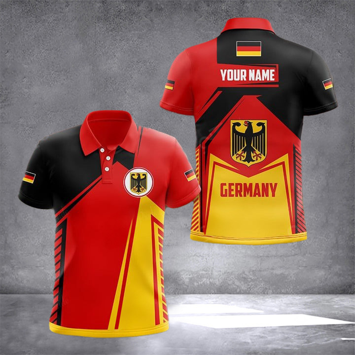 Custom Germany Coat Of Arms Flag Polo Shirt German Attire Male Gifts For German Friends