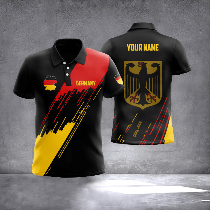 Custom Germany Coat Of Arms Flag Polo Shirt Men Germany Clothing Gifts For German