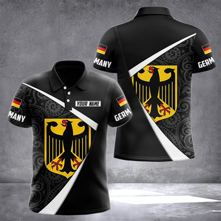 Custom Germany Coat Of Arms Maori Pattern Polo Shirt Germany Clothing Style Gifts For German
