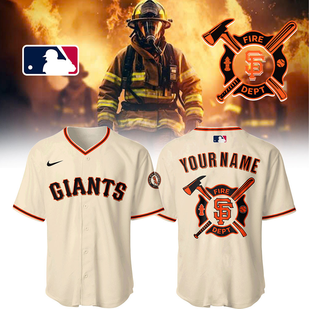 Custom Giants x Firefighter Appreciation Night Jersey Gifts For Baseball Fans