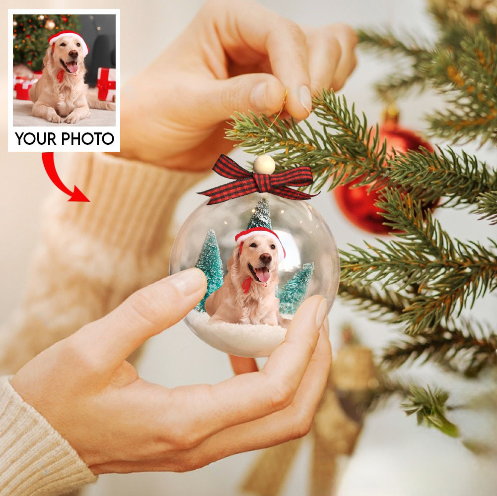 Custom Golden Retriever Photo Snowball Ornament Dog Christmas Ornaments Gifts For Pet Lovers