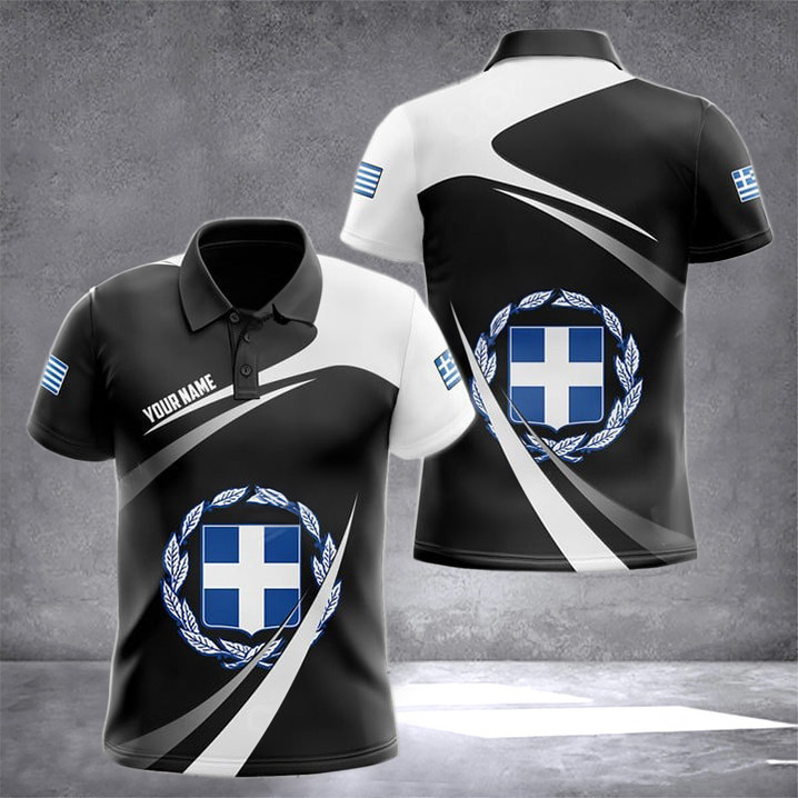 Custom Greece Coat Of Arms Proud Polo Shirt Men's Greece Clothing Gifts For Greek