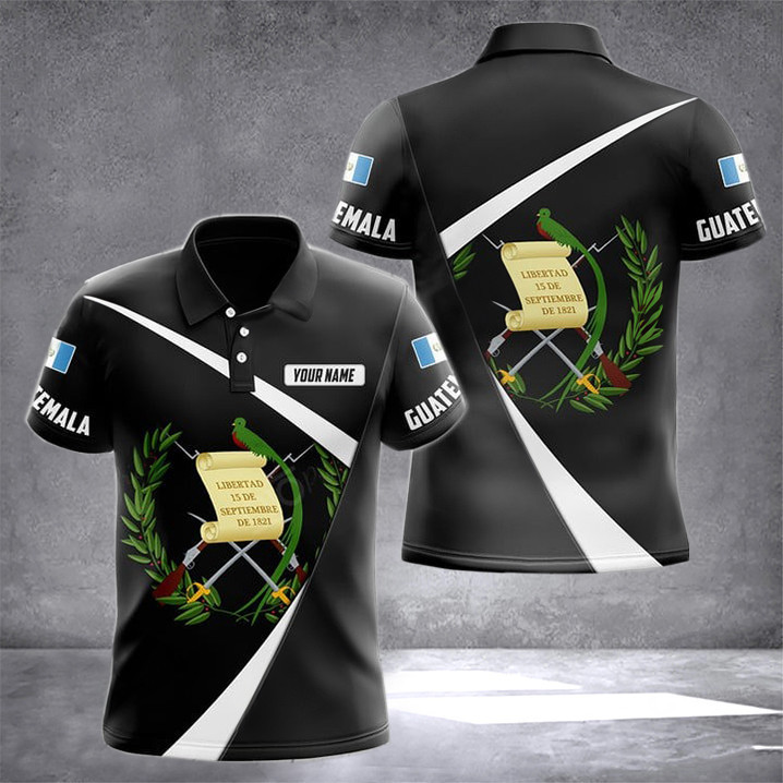 Custom Guatemala Black Form Polo Shirt Guatemala Clothing Gifts For Guatemalan