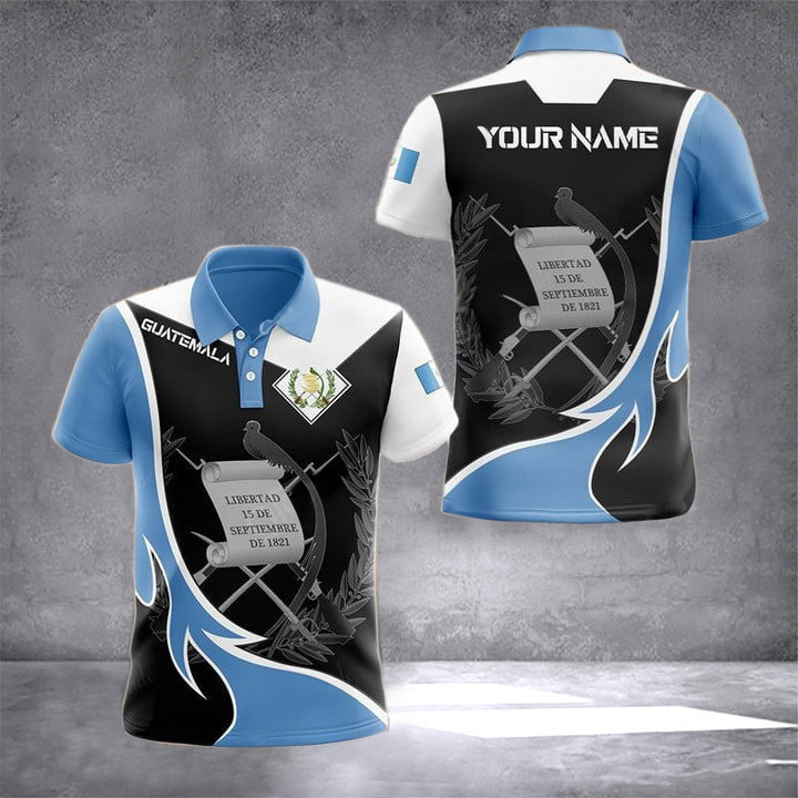 Custom Guatemala Coat Of Arms Polo Shirt Guatemalan Men's Clothing Gifts For Guatemalan