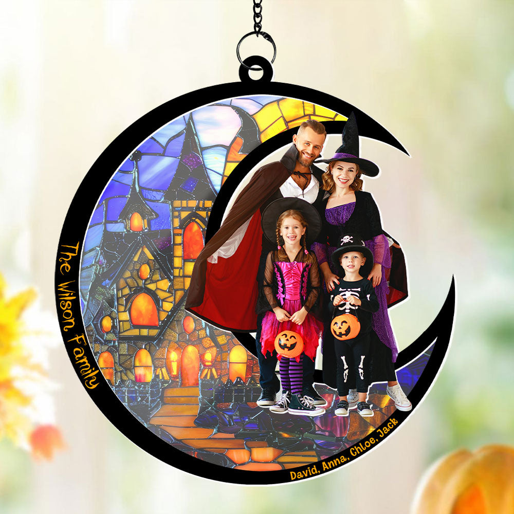 Custom Halloween Photo Gifts For Family Suncatcher Ornament - Funny Christmas Ornament Gift Custom Halloween Photo Gifts For Family Suncatcher Ornament - Funny Christmas Ornament Gift