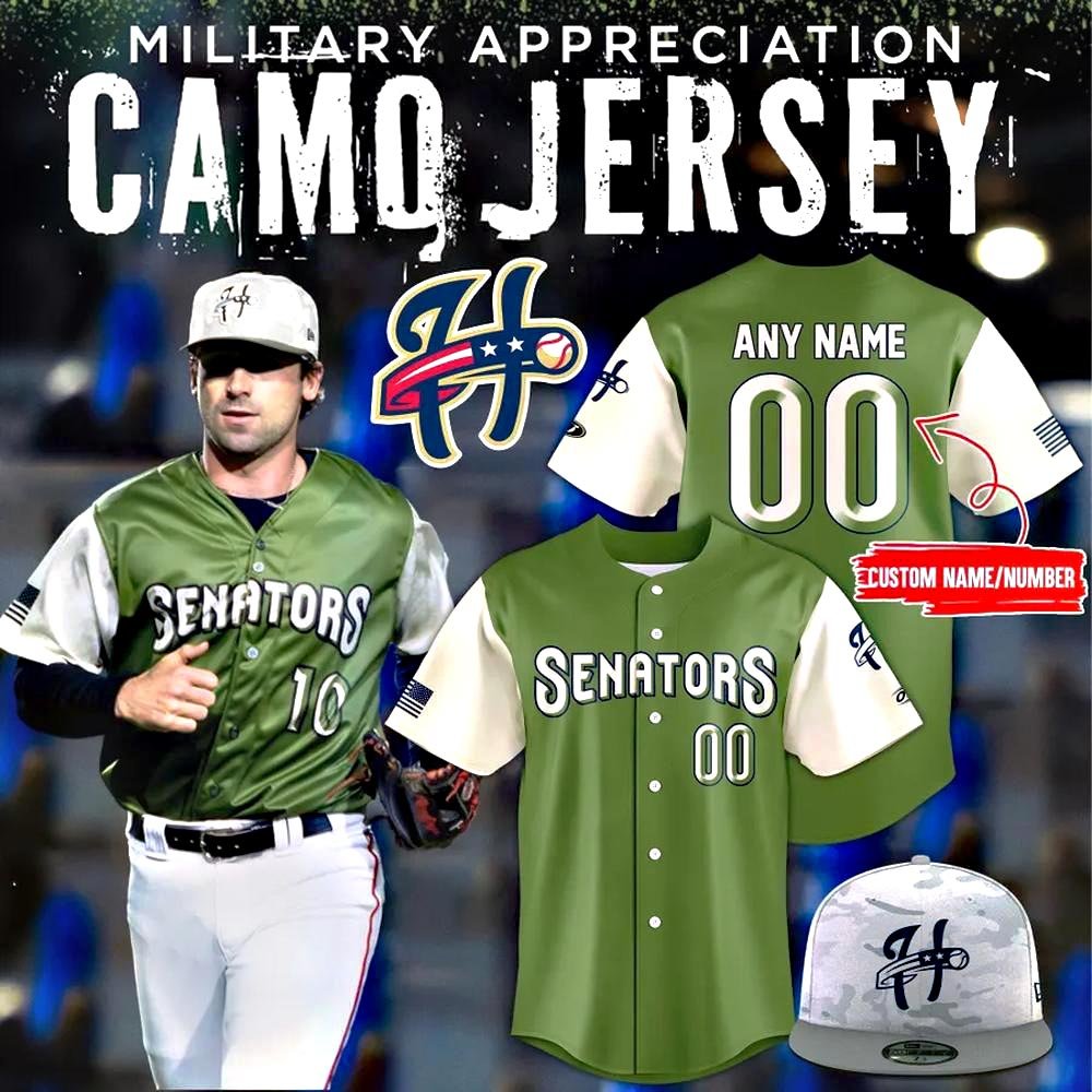 Custom Harrisburg Senators Military Appreciation Night Baseball Jersey Gifts For Father