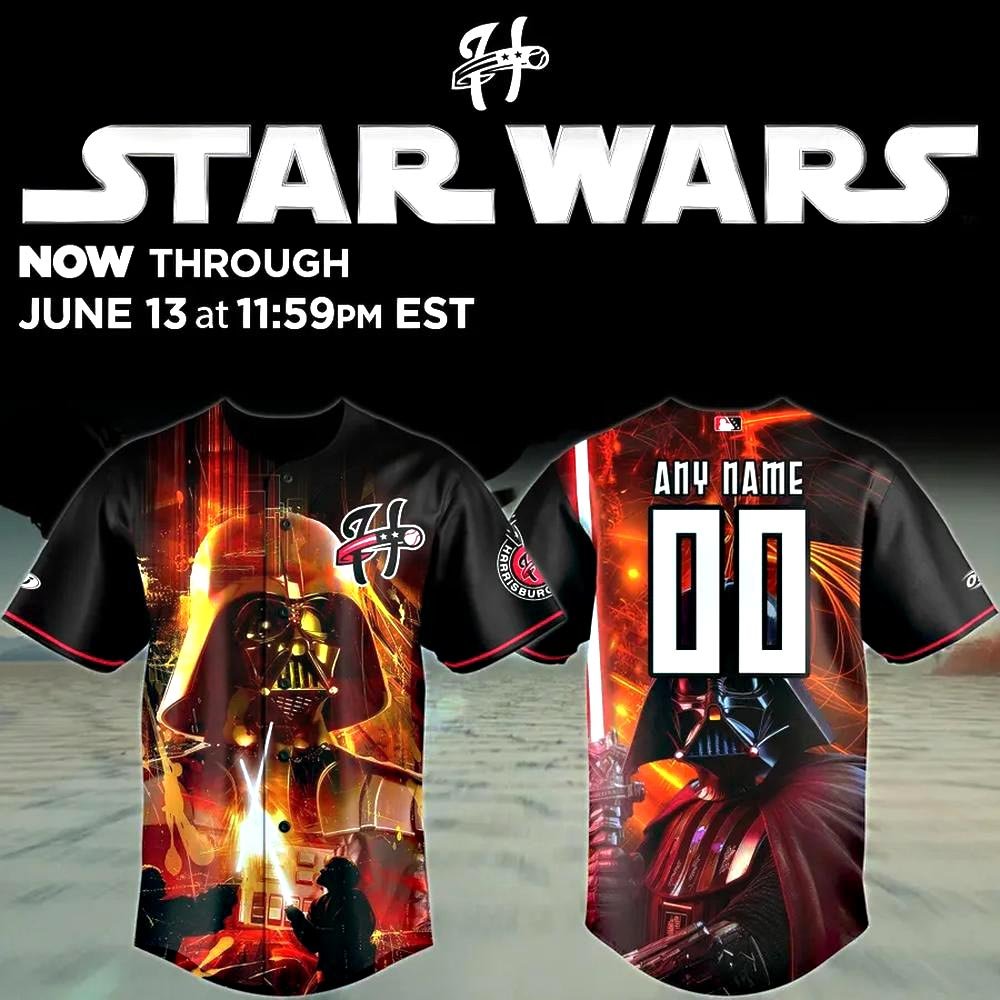 Custom Harrisburg Senators x Star Wars Limited Edition Baseball Jersey Husband Gifts