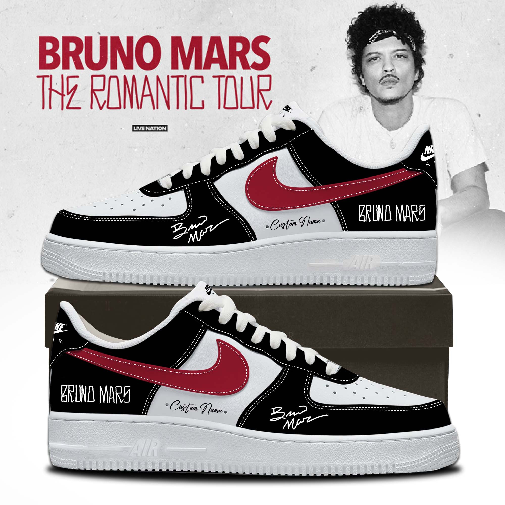 Custom Hello Kitty Bruno Mars Pop Shoes Bruno Mars Tour Merch Gift For Roommate